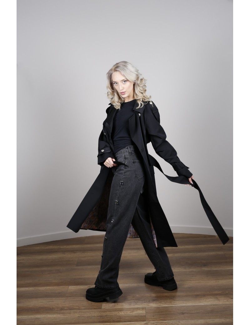 Trench de dama negru - 222