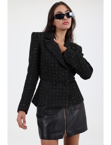 Sacou dama boucle negru